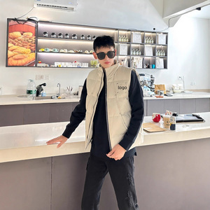 Gilet en duvet d'oie et peau lainée style <span class=keywords><strong>Canada</strong></span>, <span class=keywords><strong>sans</strong></span> manches, pour homme, femme et couple, vêtement d'extérieur printemps, fermeture éclair, style urbain - Product Image 4