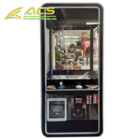 Machine à griffes d'arcade de divertissement ACS Popalur, modèle transparent FUTURISTIC BLACK, avec verre anglais et lumières clignotantes, 110/220V, produit phare