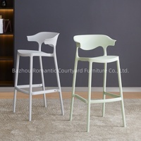 Tabouret de bar moderne et luxueux en plastique PP noir, chaise de salle à manger colorée pour extérieur, restaurant, café, bar
