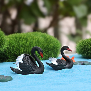 Fai da te casa delle bambole giocattolo in miniatura figurina animale simulato auto sabbia tavolo decorazione paesaggistica <span class=keywords><strong>cigno</strong></span> <span class=keywords><strong>nero</strong></span> - Product Image 6