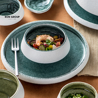 Vaisselle de restaurant de style japonais de haute qualité, vaisselle en porcelaine ronde, bol à riz, à collation, à soupe, à ramen, à salade, en céramique