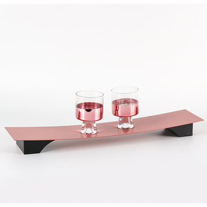 Moderno elegante vassoio di metallo <span class=keywords><strong>rosa</strong></span> soggiorno camera da letto tavolo da pranzo stile minimalista <span class=keywords><strong>casa</strong></span> <span class=keywords><strong>accessori</strong></span> - Product Image 1