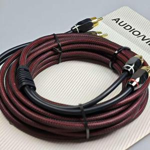 Cable de Audio Trenzado de Nailon Macho a Macho, Conector Chapado en Oro, Cable de Interconexión RCA Estéreo HIFI para Amplificador de Coche - Product Image 5