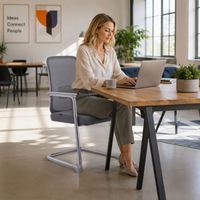 Chaise de réunion personnalisée en gros, chaise de conférence de bureau respirante et ergonomique, chaise de réception de haute qualité, chaises de visiteur de bureau modernes