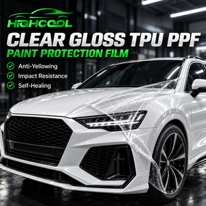 ฟิล์มกันรอยไฮโดรโฟบิกใส TPU ยี่ห้อ HIGHCOOL ฟิล์มป้องกันสีรถยนต์แบบซ่อมแซมตัวเอง ป้องกันการเหลือง สำหรับหุ้มปกป้องตัวถังรถยนต์ - Product Image 1