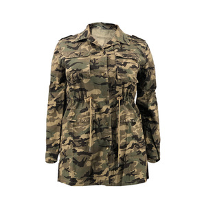 Abrigos de Camuflaje con Remaches y Bolsillos Adicionales para Mujer, Moda Femenina - Product Image 3