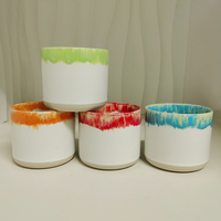 Pot à bougie en céramique original avec glaçure de transformation au four, décoration de Noël pour la maison, 12,4 oz, fait main, personnalisable, nouveau design