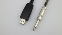 Cable de Audio USB Tipo B a DC6.35 RCA para Micrófono y Fibra Óptica, 3.5m Macho-Macho