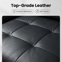 Canapé d'angle moderne XIYUA en cuir véritable, trois places, extensible, avec dossier coussin en éponge écologique et durable en acier inoxydable, idéal pour villa