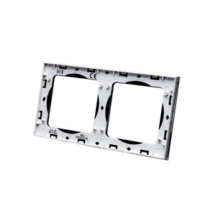 Placa de pared de cristal negro de 2 teclas, diseño elegante, ideal para controlar las luces y optimizar el espacio interior. - Product Image 3