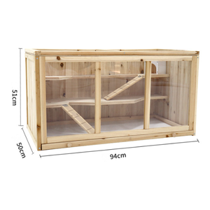 กรงสัตว์เลี้ยงไม้หนูแฮมสเตอร์นกกระทาไก่ Rudin กล่องเพาะพันธุ์สําหรับที่อยู่อาศัยสัตว์เล็ก - Product Image 6