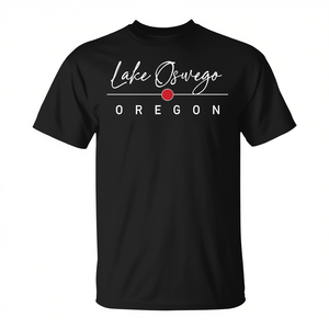 T-shirt Lake Oswego Oregon nera unisex taglia adulto - Product Image 2