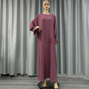 Robe de prière de l'aïd, couleur unie, Robe turque, poche <span class=keywords><strong>Simple</strong></span>, Abaya, vêtements islamiques de dubaï, <span class=keywords><strong>Caftan</strong></span> modeste pour femmes - Product Image 4