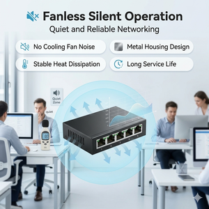 สวิตช์อีเธอร์เน็ตกิกะบิตแบบ Full-Duplex 5 พอร์ต 10/100/1000Mbps แบบไม่ต้องจัดการ (Unmanaged) รองรับ VLAN ตัวเครื่องโลหะ (OEM) - Product Image 3
