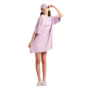 Nuova Graziosa <span class=keywords><strong>Camicia</strong></span> <span class=keywords><strong>da</strong></span> <span class=keywords><strong>Notte</strong></span> in <span class=keywords><strong>Viscosa</strong></span> a Pois con Collo Tondo e Ricamo per Giovani Donne, Stile Pullover per Abbigliamento <span class=keywords><strong>da</strong></span> Casa - Product Image 5