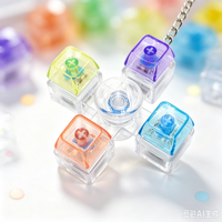Porte-clés Fidget Spinner à interrupteur mécanique transparent, bouton lumineux coloré, jouet sensoriel anti-stress pour enfants