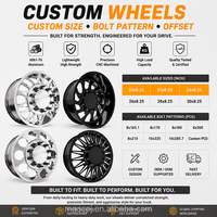 Jantes forgées polies personnalisées SL 22X8.25 26X8.25 pour roues arrière doubles avec enjoliveurs flottants 10X285.75 8X200 pour GMC Sierra 3500HD