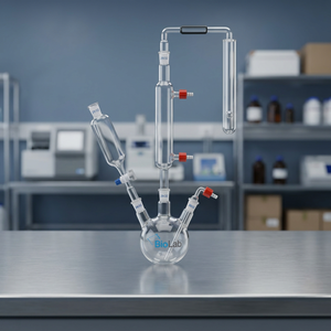 Conjunto de destilación de vía corta de vidrio BioLab Boro 3.3 con columna fraccionadora al vacío OEM para uso en laboratorio - Product Image 3