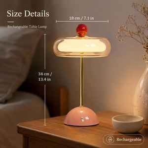 French Medieval Luxury High-Grade Decorative LED Table <b>Lamp</b> with Battery DC Power Acrylic Shade for Bedroom Bedside Use - Product Image 2