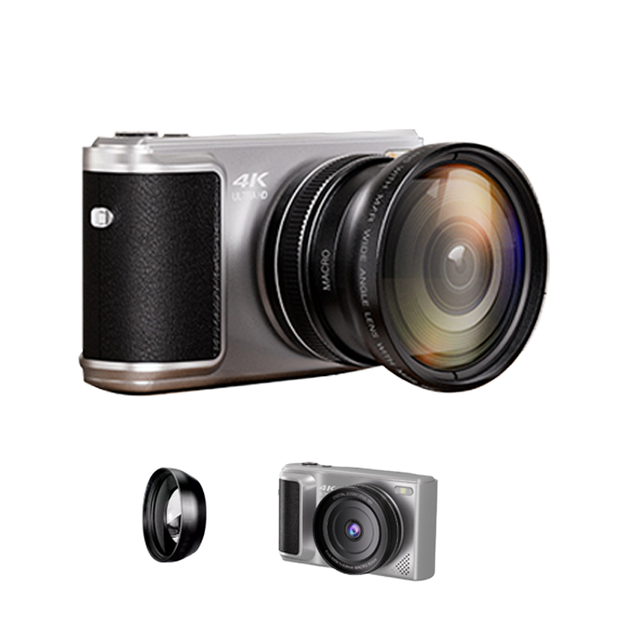 Professional 1080p HD 2.8\" IPS Screen Mirrorless DSLR Camera OEM ODM CMOS Sensor with Macro & Wide Angle Lens SD Card Memory