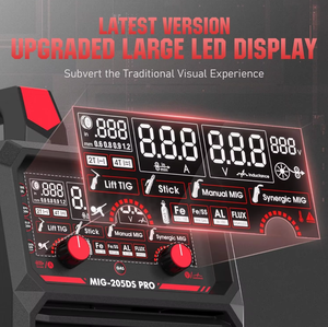 เครื่องเชื่อม YEESTECH รุ่น 205A 205DS PRO 205A <span class=keywords><strong>MIG</strong></span> 220V แรงดันคู่ 5-in-1 ระบบแก๊ส <span class=keywords><strong>MIG</strong></span>/ฟลักซ์คอร์ พร้อมปืนเชื่อมแบบสปูลกัน ระบบลิฟท์ TIG/เชื่อมด้วยลวดเชื่อมแบบแท่ง หน้าจอ LED ดิจิตอล - Product Image 6