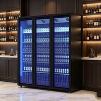 Réfrigérateur commercial vertical pour supermarché, vitrine réfrigérée pour bières