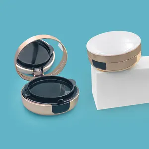 弯曲黑金15g圆形BBCC化妆盒紧凑型化妆品容器粉末盒垫BB气垫塑料cas