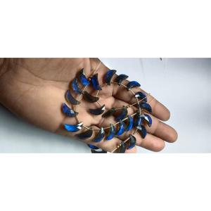 Mugalart - Cuentas Sueltas de Labradorita Natural con Corte de Media Luna, Color Azul Iridiscente y Negro, 12x18 mm, para la Elaboración de Joyas - Product Image 1
