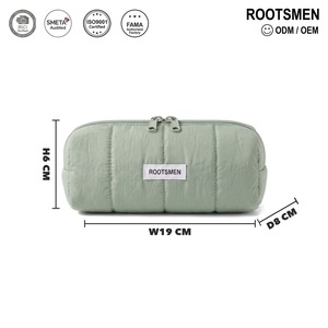 Bolsa de Maquillaje Pequeña, Color Verde Salvia, Acolchada, Bolsa Cosmética, T/C Polialgodón, Delgada, con Cierre, Logotipo Personalizado, OEM ODM, Estuche para Lápices - Product Image 5