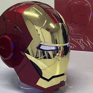 Altın Kırmızı Renkli Ironman Kaskı Sesli Komut Mk5 Otomatik DOT Standart Modüler Tasarım PC Buğu Önleyici Vizör Unisex Bisiklet Sürüşü - Product Image 4