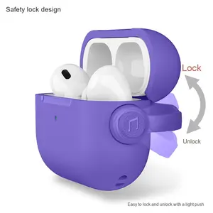 Inalámbrico para Apple <span class=keywords><strong>Pro</strong></span> <span class=keywords><strong>de</strong></span> <span class=keywords><strong>segunda</strong></span> generación para <span class=keywords><strong>AirPods</strong></span> 4 Estuche con bloqueo <span class=keywords><strong>de</strong></span> anillo y función <span class=keywords><strong>de</strong></span> soporte Accesorio Estuche para auriculares - Product Image 2