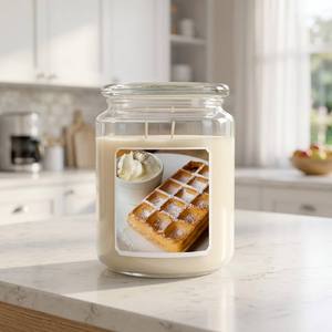 Candela Profumata in Grande Barattolo di Vetro Candle Brothers |   Waffle Freschi al Forno con Crema al Profumo di <span class=keywords><strong>Vaniglia</strong></span> |   Candela Invernale a 2 Stoppini a Lunga Durata - Product Image 4