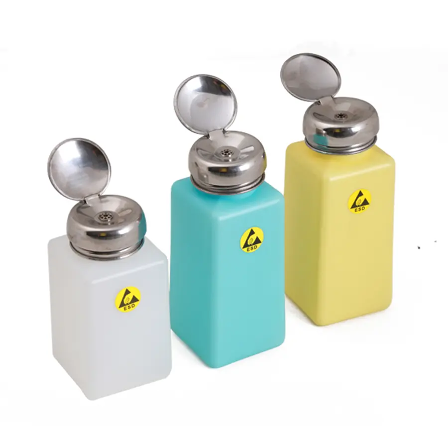 Bottiglia di alcol antistatico/Dispenser di solvente di alcol dissipativo bottiglia ESD con coperchio della pompa One-Touch