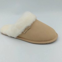 Chaussons classiques chauds en véritable fourrure de mouton et cuir de vachette pleine fleur, best-seller, avec support d'échantillons