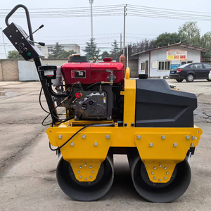 हाइड्रोलिक ड्राइव डीजल इंजन और पंप असर गियर के साथ कंपन डबल ड्रम मिनी रोड रोलर के पीछे चलना - Product Image 4