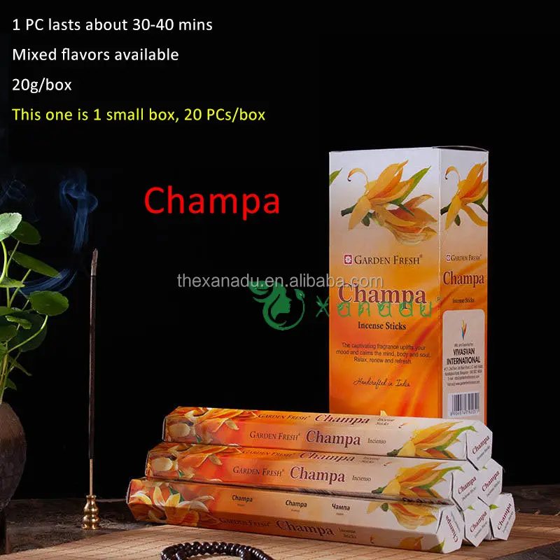 Mixed 40 Flavors Handrolled India Natural Burners 20PCs/Box Mango Frankincense Myrrh Resin Nap Champa Meditation Incense Sticks