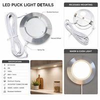 Lumière LED encastrée 2W DC12V 24V en aluminium pour sous-meuble avec connecteur DuPont