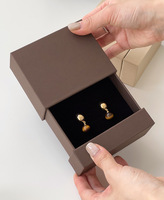 Boîte à bijoux en carton de haute qualité avec logo imprimé sur mesure, pour collier, bague, boucles d'oreilles, emballage cadeau