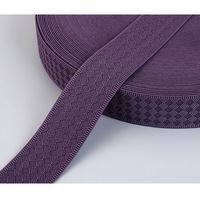Les fabricants fournissent une ceinture élastique en jacquard violet 5CM-6CM Diamond Square Woven Technics pour vêtements et accessoires textiles pour la maison