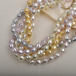 Perles en verre de lampwork en cristal de verre, forme irrégulière, argent brisé, accessoires pour collier et bracelet DIY, imitation baroque - Product Image 4