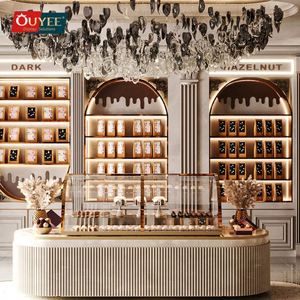 Cửa hàng kẹo hiển thị sô cô la thiết kế cửa hàng sô cô la giá gỗ Tủ tùy chỉnh kính Showcase Cookie hiển thị - Product Image 5