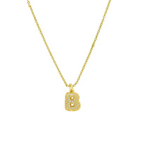 Mignon 3D Bulle Or Diamant Nom Pendentif Ballon Lettre Collier Initiale Puff Pendentif Saint Valentin Cadeau pour Elle