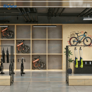 Meubles de magasin de vélos Kainice, armoire d'exposition pliable en <span class=keywords><strong>bois</strong></span> et métal sur mesure, présentoir d'équipement cycliste - Product Image 1