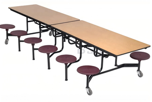 <span class=keywords><strong>Tables</strong></span> <span class=keywords><strong>de</strong></span> cantine multi-places à bas prix en gros avec siège <span class=keywords><strong>de</strong></span> tabouret personnalisé - Product Image 4