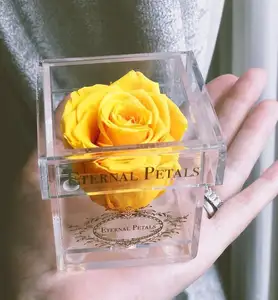 Hot sale acrylic preserved rose flower display box