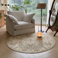 Tapis en laine de style persan, forme ronde, pour près de la table basse dans le salon moderne, tapis en laine sur mesure