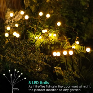Lampe de sol LED solaire à effet luciole, très vendue, IP55, 10W, H80cm, pour décoration extérieure de jardin, en ABS - Product Image 2