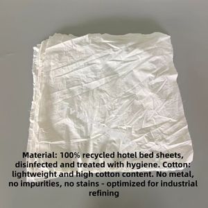 قطع قماش بيضاء معاد تدويرها - قطع قطنية 100% للتنظيف الصناعي - Product Image 4
