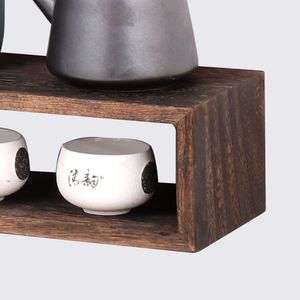 Solid Wood Display Shelf Modern Chinese Style Multi Tiered <b>Tea</b> <b>Set</b> Rack Home Desktop Minimalist Zen Inspired Storage - Product Image 2