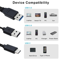 Kabel Ekstensi Y USB-C ke USB 3.0 Male & USB 2.0 Dual Power Data 60cm Grosir untuk Laptop & Hard Disk